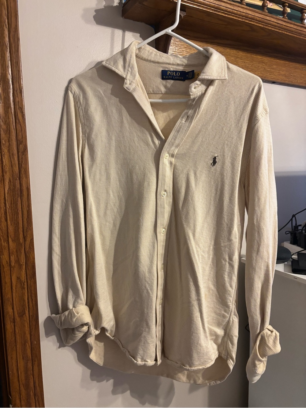 Ralph Lauren Beige Long-Sleeve Button-Down Shirt